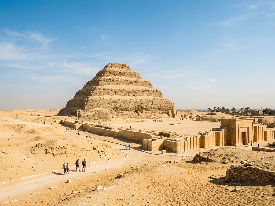 Step Pyramid of Djoser at Saqqara desert necropolis