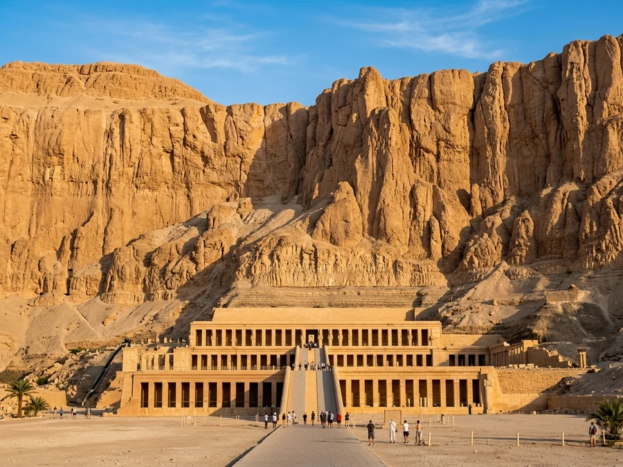Temple of Hatshepsut below the cliffs of Deir el-Bahari