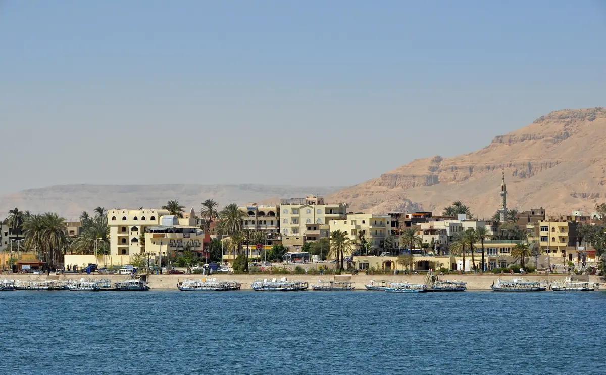 Luxor's West Bank and the Theban hills across the Nile