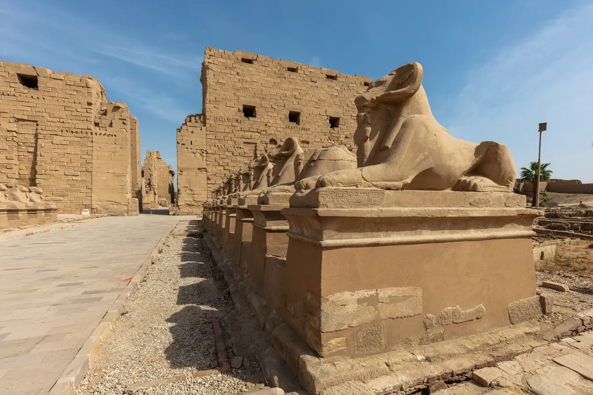 Avenue of ram-headed sphinxes at Karnak Temple