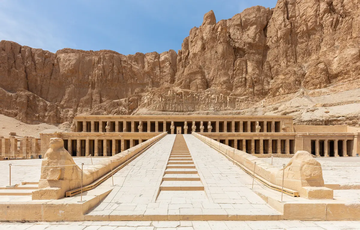 The Temple of Hatshepsut beneath the cliffs of Deir el-Bahari