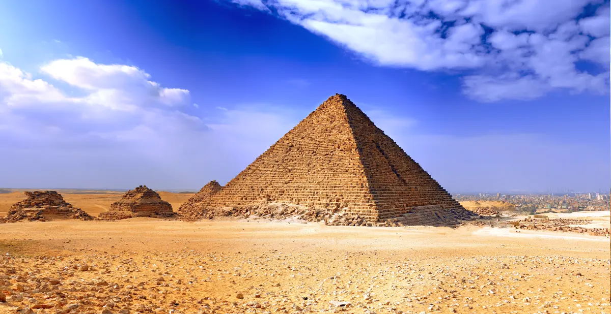 The pyramids of Giza in Cairo